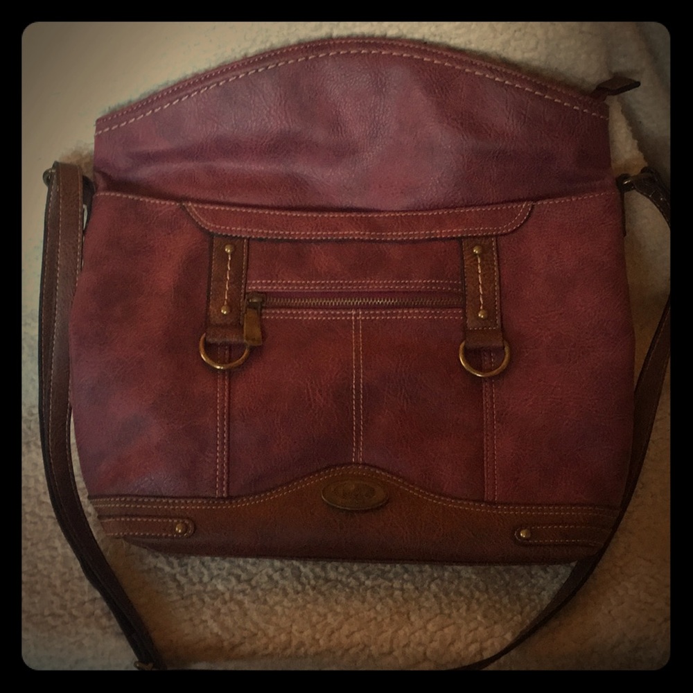 B.O.C. Crossbody Tote Magenta SZ L